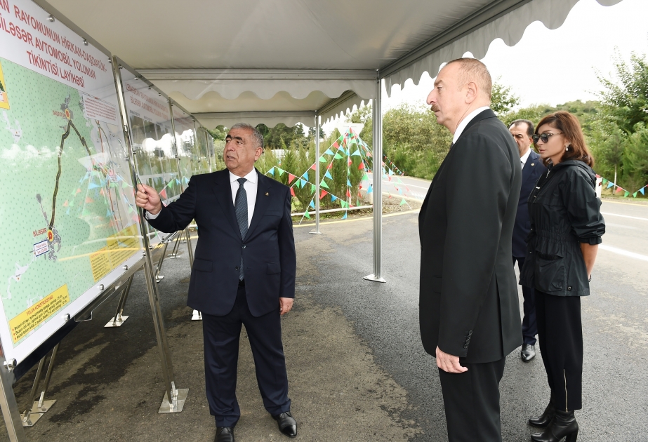 President Ilham Aliyev opened Hirkan-Dashtatuk-Bilasar highway after major overhaul VIDEO
