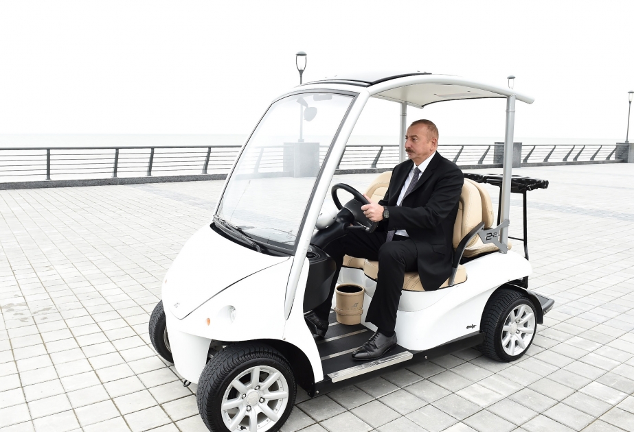 Astara: Staatspräsident besucht Strandpromenade VIDEO