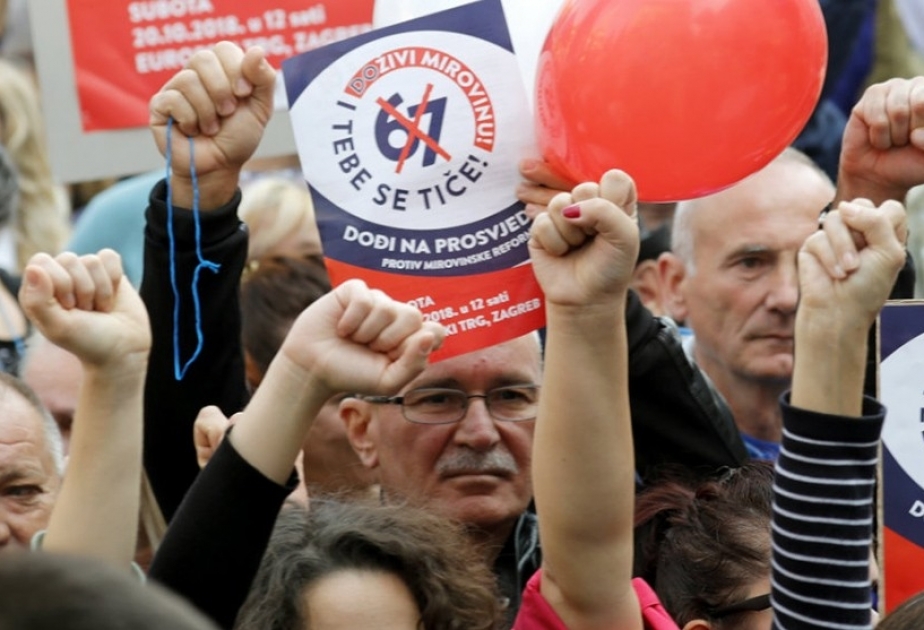 Xorvatiyada pensiya yaşının artırılması təklifi etiraz aksiyaları ilə qarşılanıb