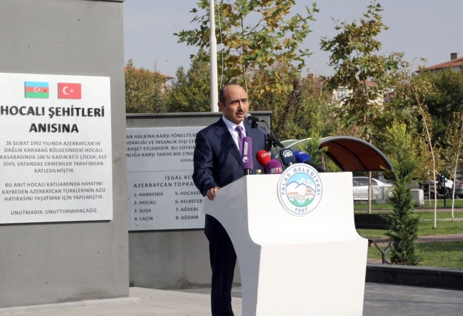 Inauguration du Parc de Khodjaly et du Mémorial aux victimes de Khodjaly à Kayseri