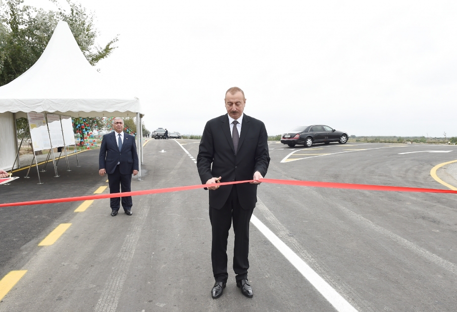 Prezident İlham Əliyev İmişli-Otuziki-Qaraqaşlı avtomobil yolunun açılışında iştirak edib YENİLƏNİB VİDEO