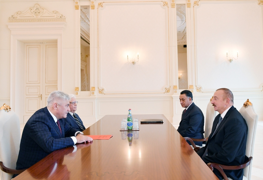 Staatspräsident Ilham Aliyev empfängt Delegation um Innenminister Russlands VIDEO