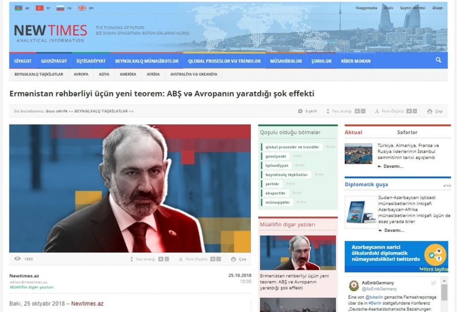 Ermənistan rəhbərliyi üçün yeni teorem: ABŞ və Avropanın yaratdığı şok effekti