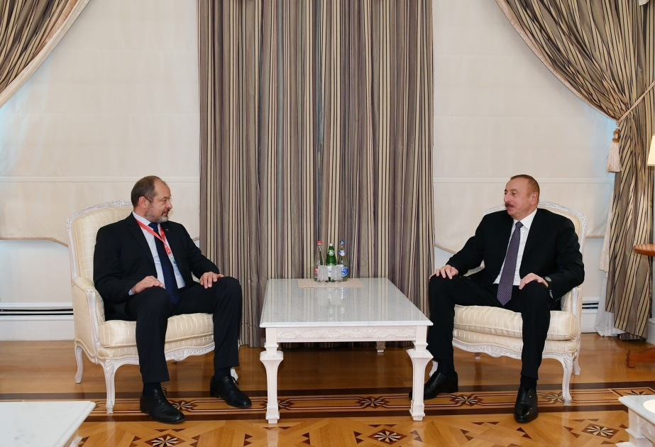 伊利哈姆·阿利耶夫总统接见斯洛文尼亚国民委员会主席