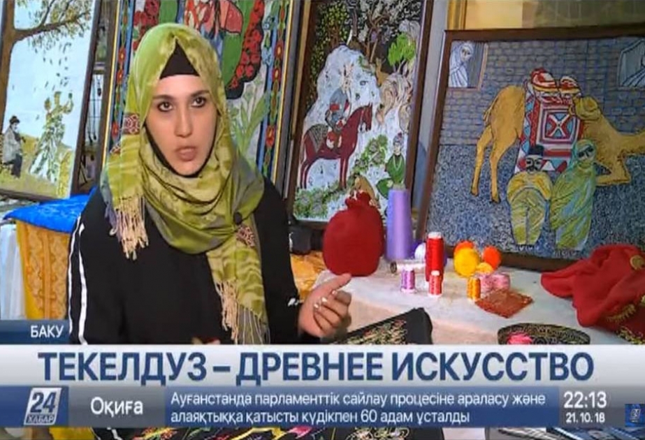 Qazaxıstan televiziya kanalı Azərbaycanın qədim xalq sənəti təkəlduzdan bəhs edib