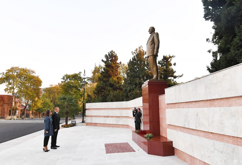 Präsident Ilham Aliyev zu Besuch in Gakh VIDEO