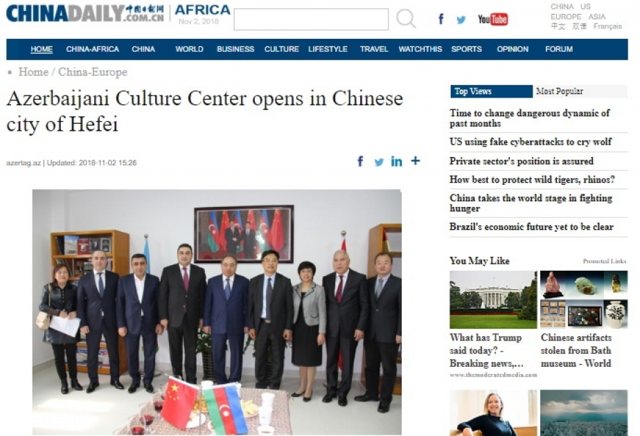 “China Daily” qəzeti AZƏRTAC-ın xəbərlərini yaymaqda davam edir