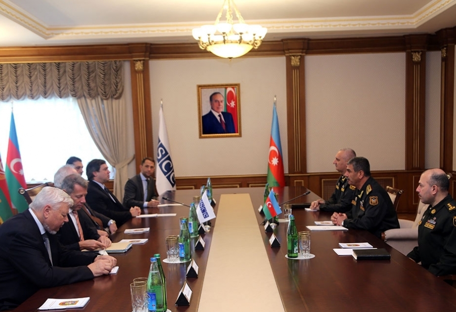 Azerbaijan`s defense minister meets with OSCE Minsk Group co-chairs