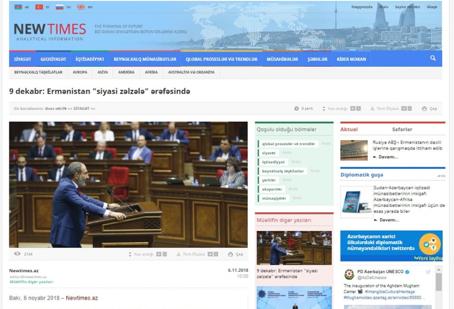9 dekabr: Ermənistan "siyasi zəlzələ" ərəfəsində