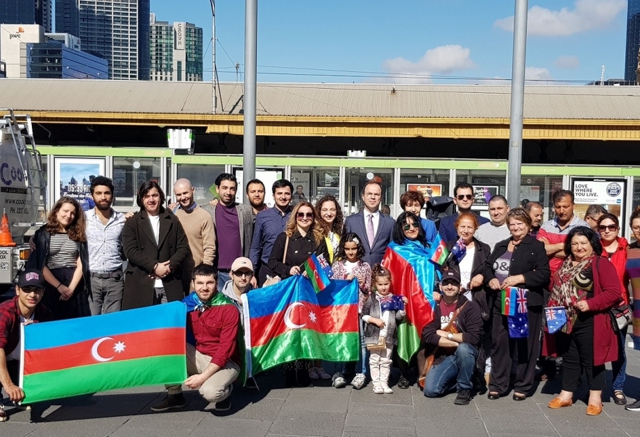 Melburnda Azərbaycan bayrağının qaldırılması mərasimi keçirilib