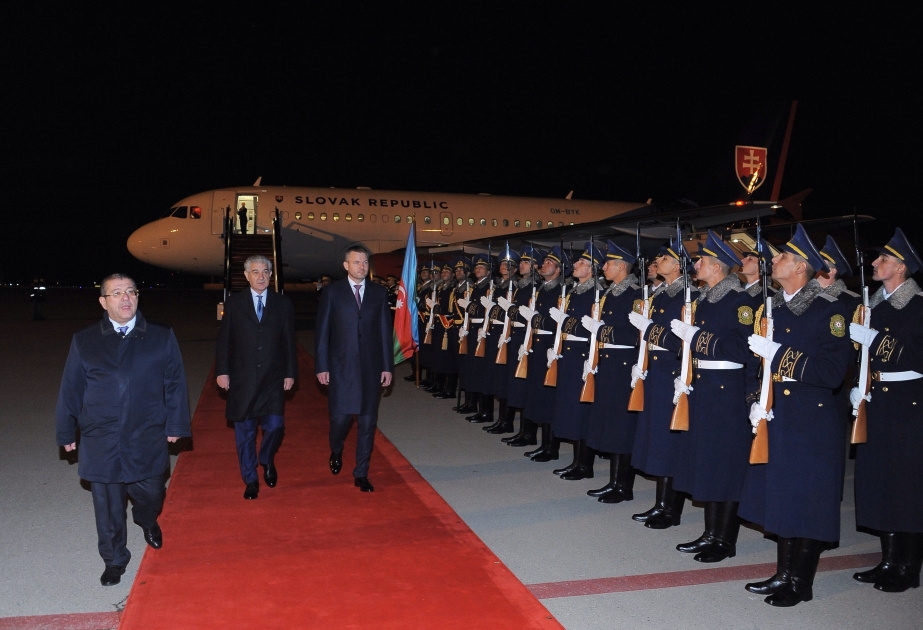 斯洛伐克总理佩特尔·佩列格里尼来阿塞拜疆正式访问