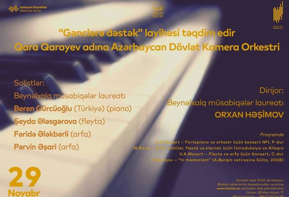 Filarmoniyada “Gənclərə dəstək” layihəsi çərçivəsində konsert proqramı təqdim ediləcək