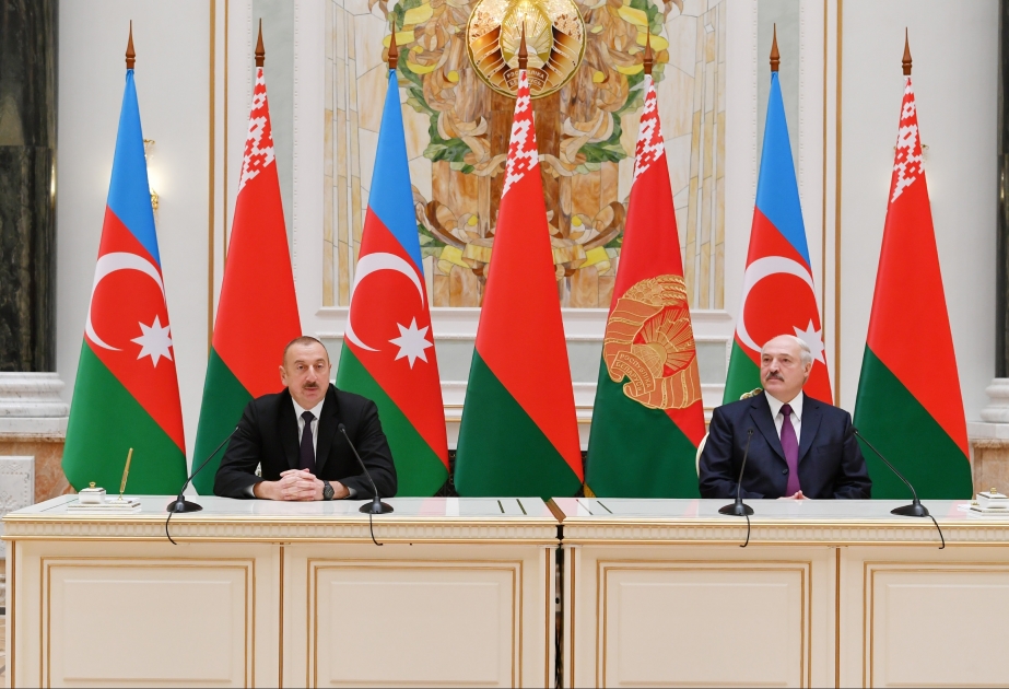Azərbaycan və Belarus prezidentləri mətbuata birgə bəyanatla çıxış ediblər YENİLƏNİB VİDEO