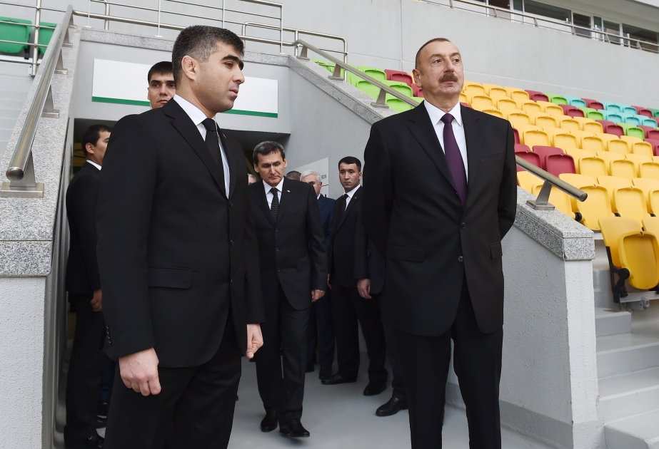 President Ilham Aliyev viewed Ashgabat Olympic Complex VIDEO