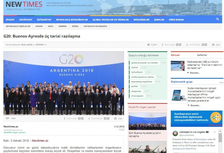 “G-20”: Buenos-Ayresdə üç tarixi razılaşma