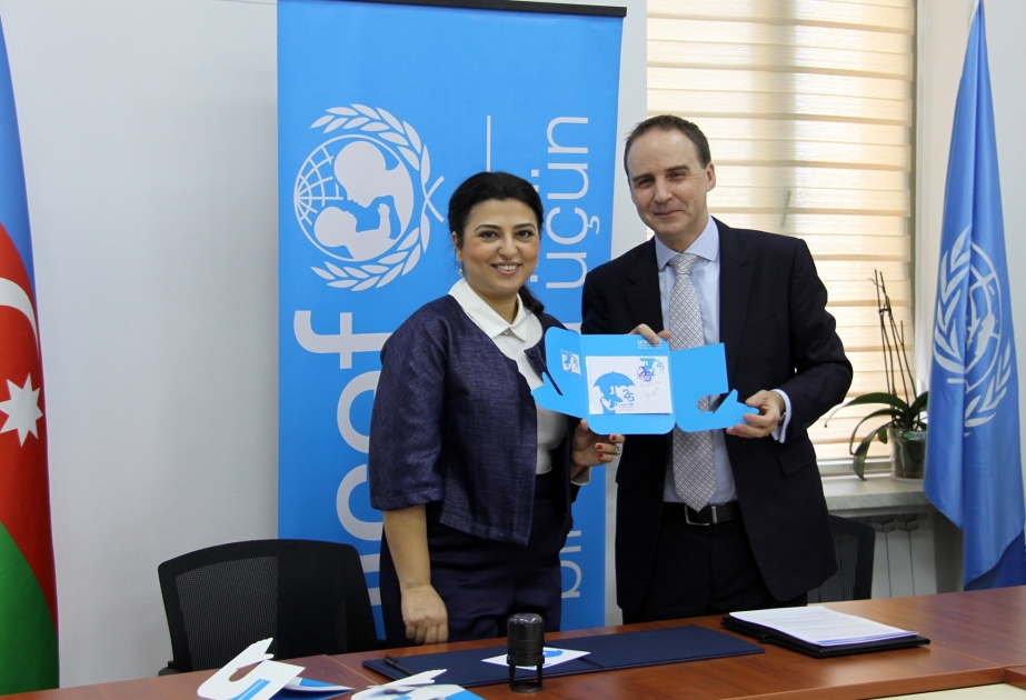 Azermarka issues special postage stamp on 25th anniversary of UNICEF-Azerbaijan partnership 