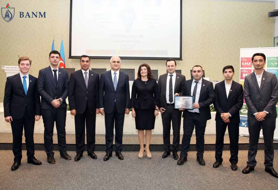 Students of Baku Higher Oil School winning second national innovation contest receive awards