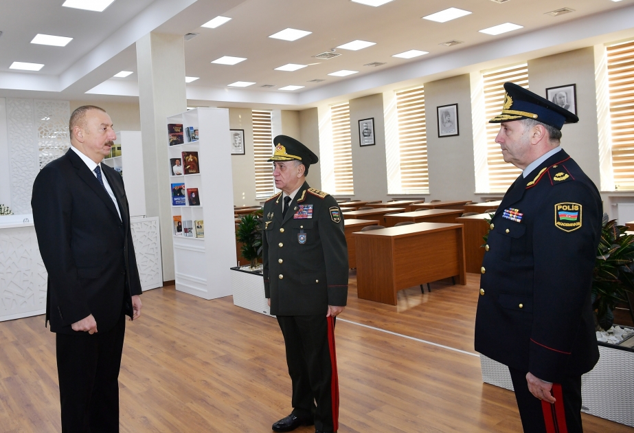 Präsident Ilham Aliyev weiht neues Lehrgebäude der Polizeiakademie des Innenministeriums ein VIDEO