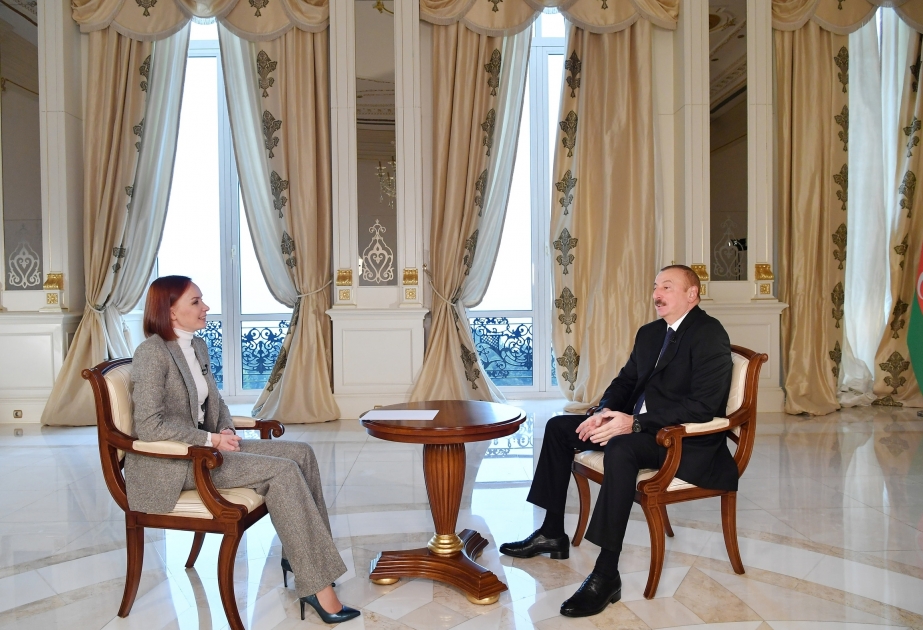 Le président Ilham Aliyev a accordé une interview à la chaîne Rossiya 24