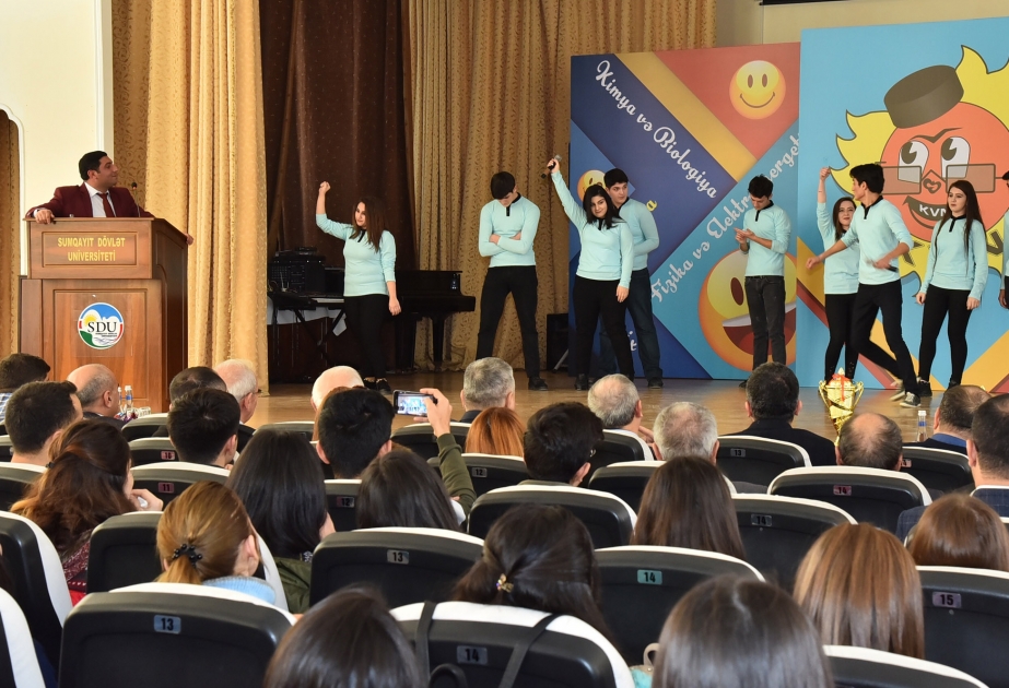 Sumqayıt Dövlət Universitetində Şən və Hazırcavablar Klubunun yarışı keçirilib