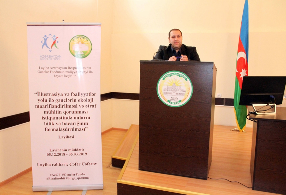 Gəncədə gənclərin ekoloji mövzuda maarifləndirilməsinə dair layihənin təqdimatı olub