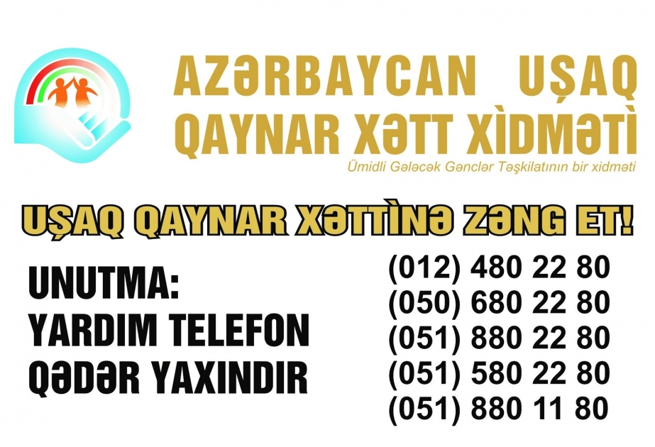 ®  3581 children apply to “Azerbaijan Children Hotline Service” in 2018