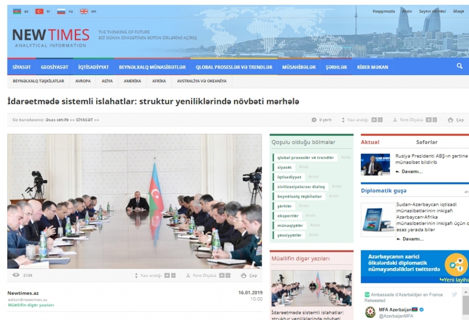 İdarəetmədə sistemli islahatlar: struktur yeniliklərində növbəti mərhələ