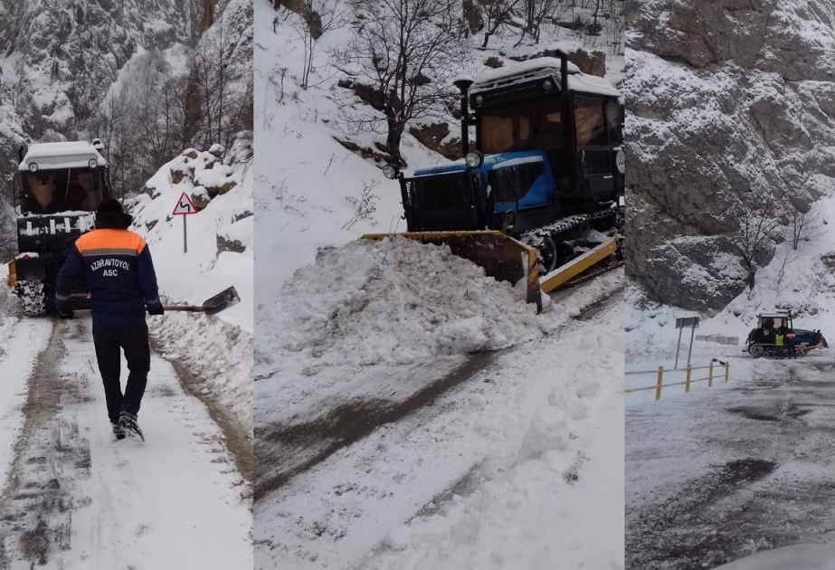 Quba-Xınalıq yolu qardan tam təmizlənib