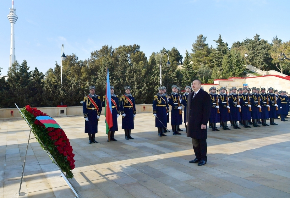 Ilham Aliyev,el máximo mandatario azerbaiyano honró la memoria de los mártires del 20 de Enero