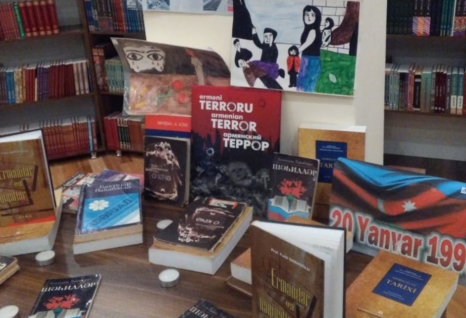 Kitabxanada 20 Yanvar faciəsinə həsr olunan kitab sərgisi təşkil edilib