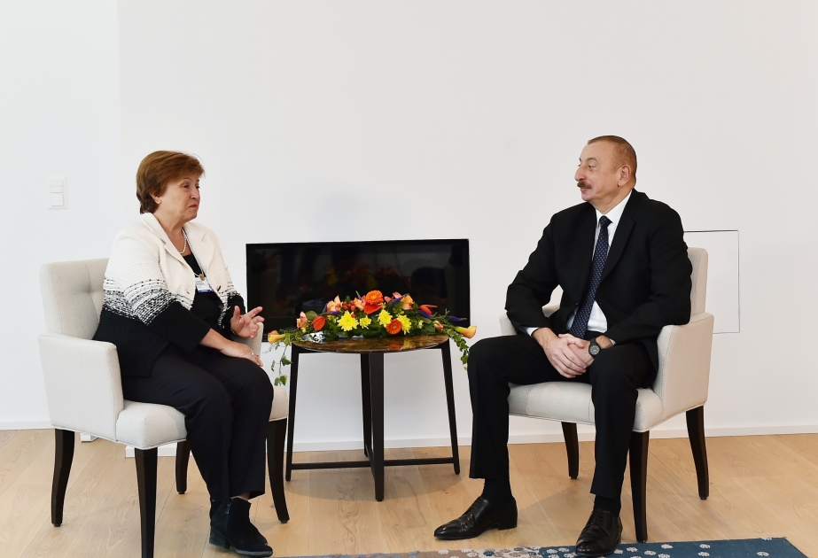President Ilham Aliyev met with Chief Executive Officer for World Bank in Davos VIDEO