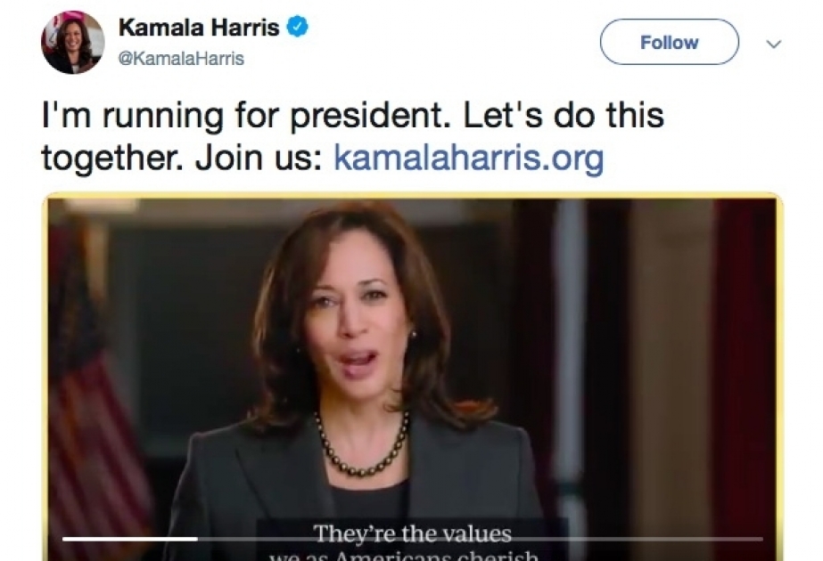 Senator Kamala Harris announces she is running for president in 2020