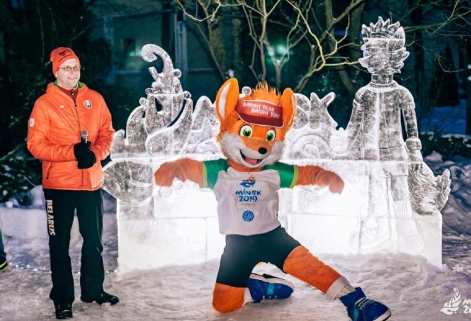 Minskdə II Avropa Oyunlarına həsr olunmuş buz kompozisiyası təqdim edilib