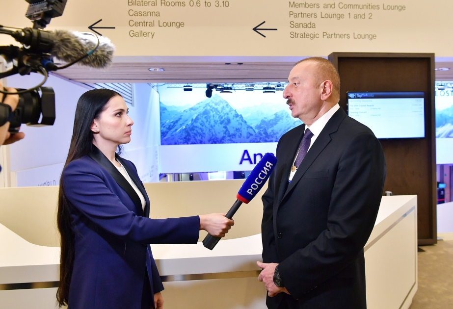 President Ilham Aliyev`s interview to Rossiya 1 TV channel in Davos