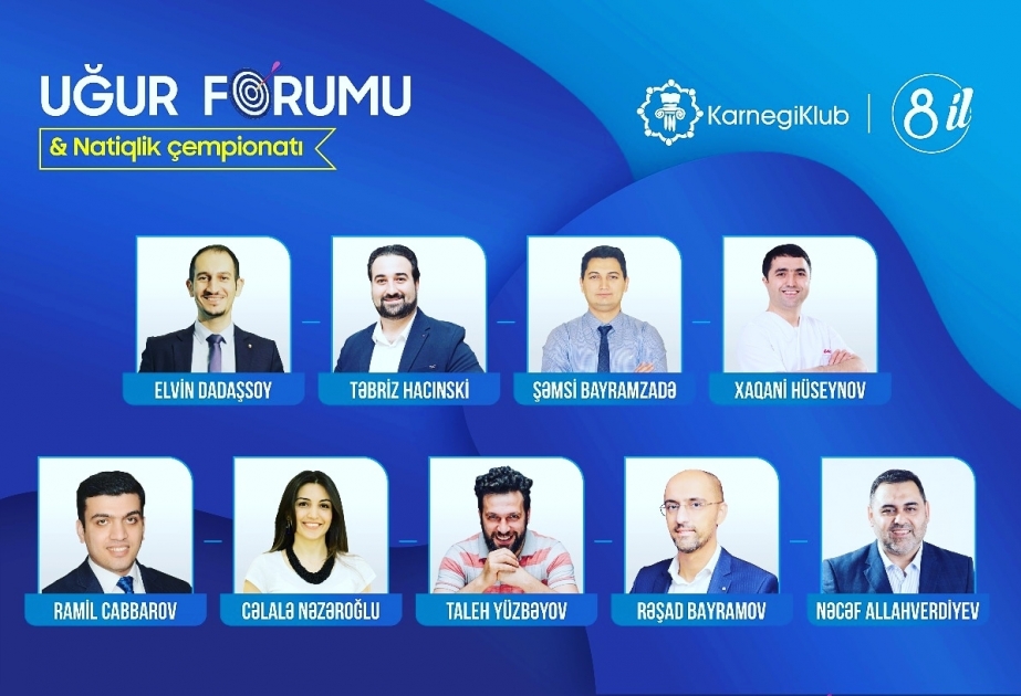 ®  “KarnegiKlub” yaradılmasının 8 illiyində “Uğur forumu” və “Natiqlik çempionatı” keçirəcək