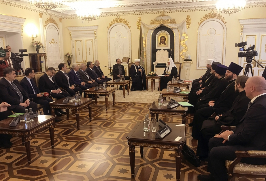 Qafqaz Müsəlmanları İdarəsinin sədri Moskvanın və bütün Rusiyanın Patriarxı ilə görüşüb