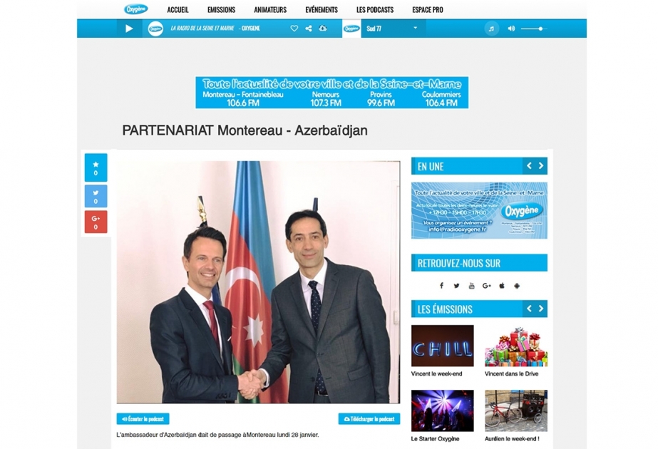 Fransa radiosu Azərbaycan səfirinin regiona səfərindən bəhs edib