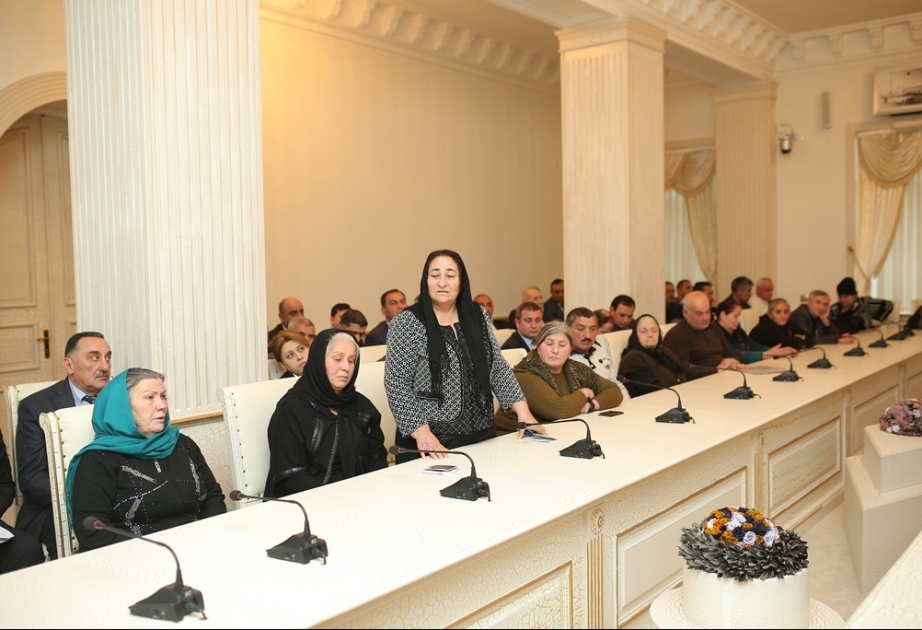 Gəncədə şəhid ailələri və Qarabağ müharibəsi əlillərinin müraciətləri dinlənilib