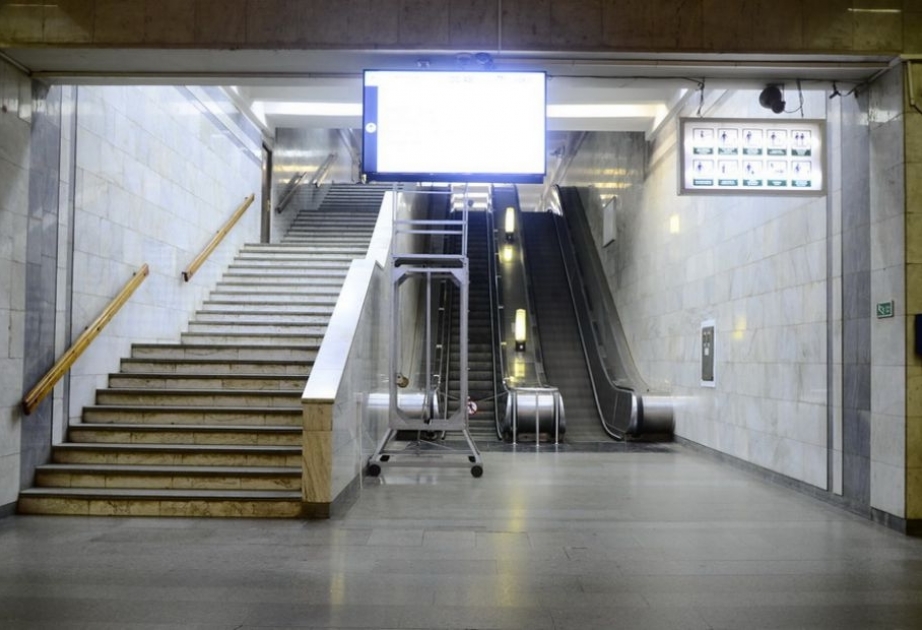 Metronun “Həzi Aslanov” stansiyasında eskalator təmir olunur