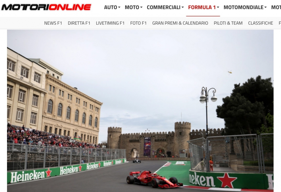 İtaliya mətbuatı: Formula 1 Azərbaycan Qran-Prisi ölkə iqtisadiyyatına müsbət təsir edəcək