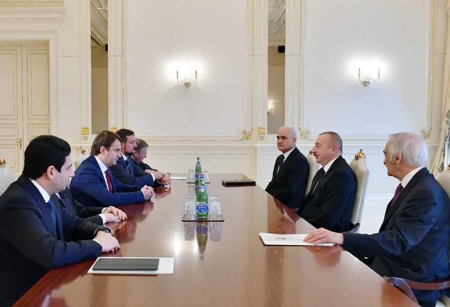 阿塞拜疆总统接见俄罗斯经济发展部长率领的代表团