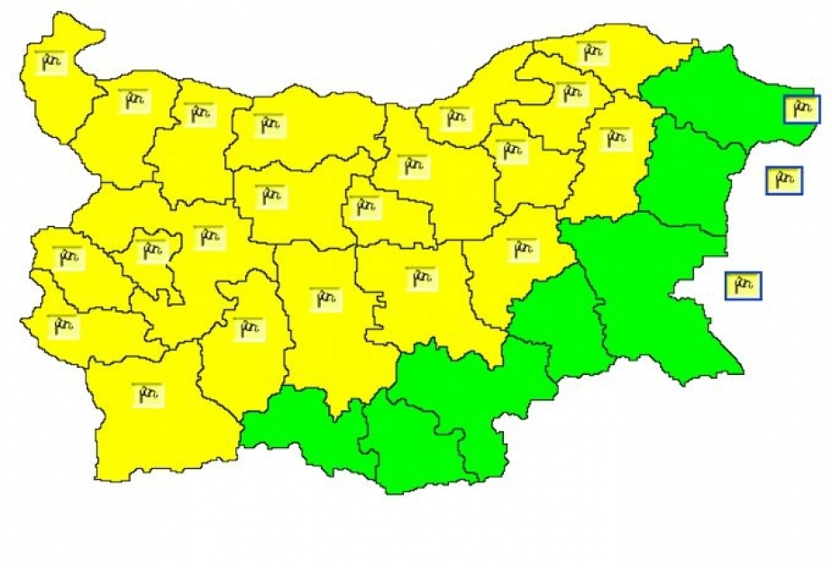 Bolqarıstanın 21 bölgəsində “sarı” təhlükə kodu elan edilib