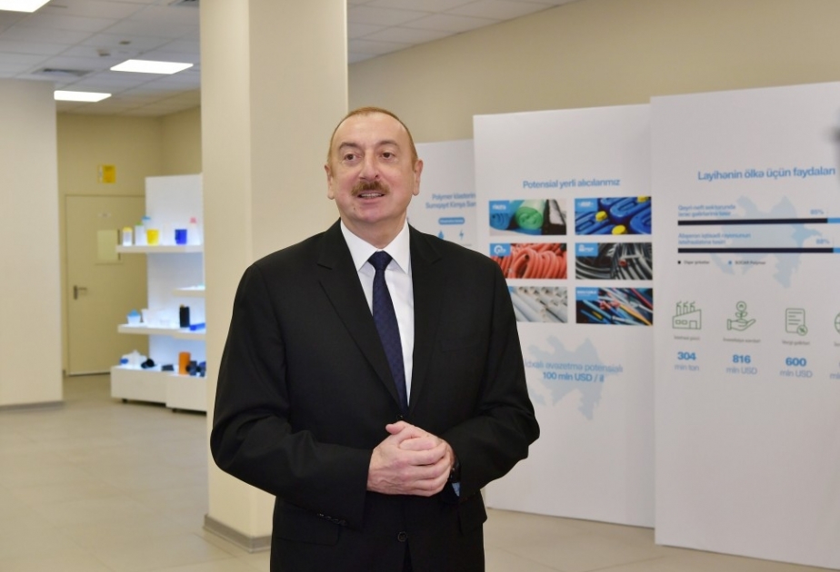 Azərbaycan Prezidenti: “SOCAR Polymer” qeyri-neft ixracını 15 faiz artıracaq