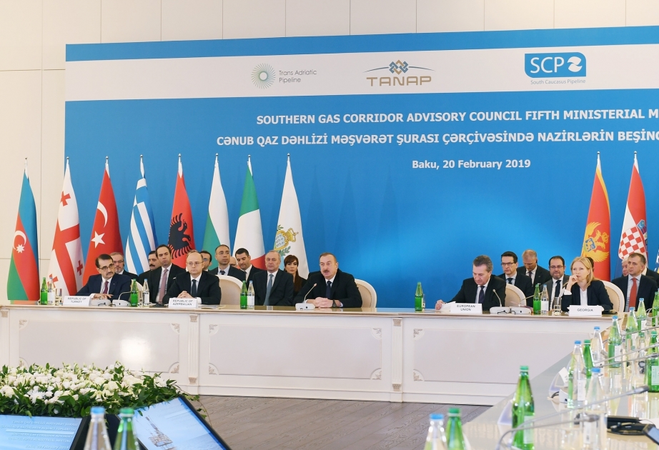 Fifth Ministerial Meeting of Southern Gas Corridor Advisory Council gets underway in Baku  President Ilham Aliyev attended the meeting