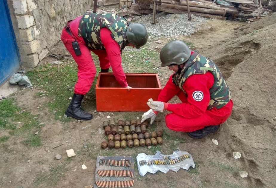 В Агстафинском районе обнаружено 139 единиц неразорвавшихся боеприпасов