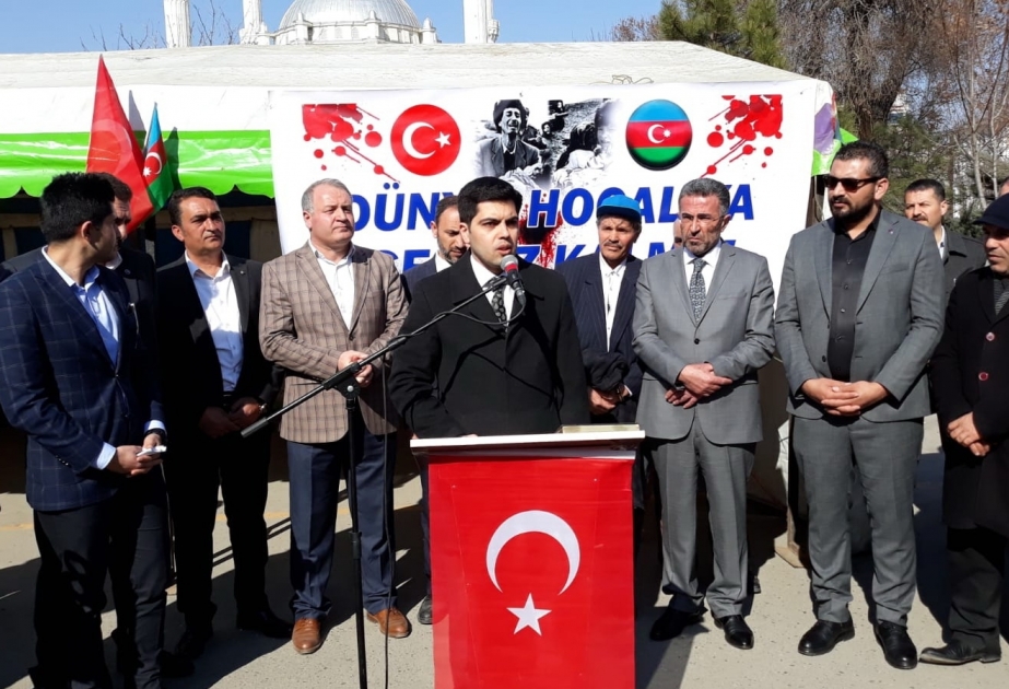 Türkiyənin İğdır şəhərində Xocalı soyqırımı ilə bağlı yürüş keçirilib