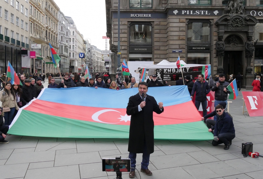 Xocalı soyqırımının ildönümü ilə əlaqədar Vyanada kütləvi aksiya təşkil olunub VİDEO