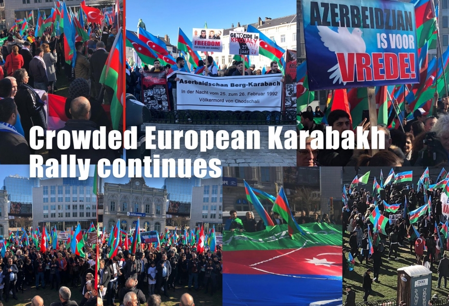 Brüsseldə izdihamlı ümumavropa Qarabağ mitinqi keçirilir VİDEO
