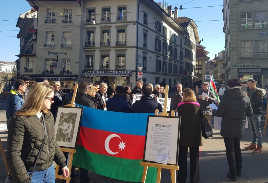 İsveçrə azərbaycanlıları Xocalı soyqırımı ilə əlaqədar aksiya keçiriblər