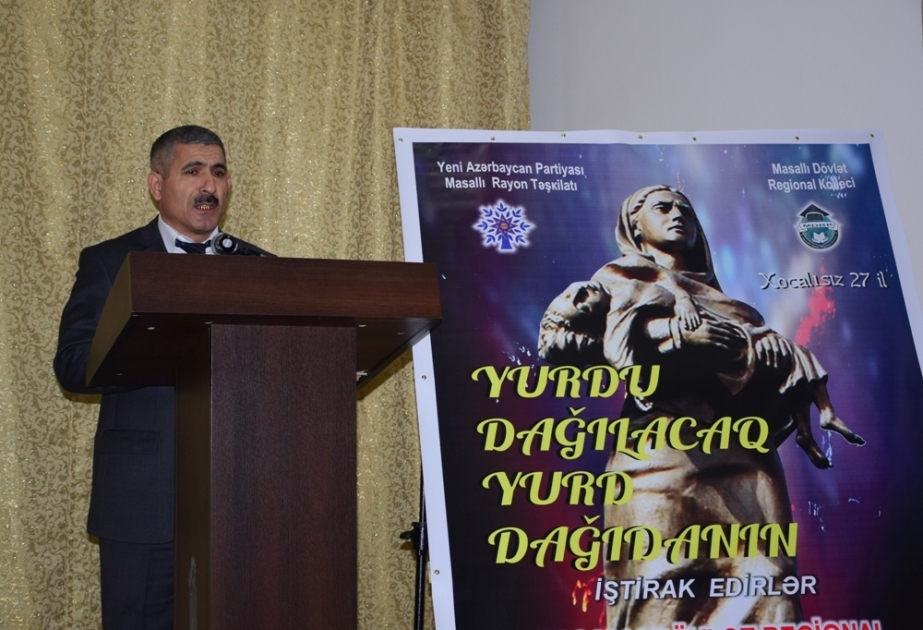 Masallı Dövlət Regional Kollecində anım tədbiri: “Yurdu dağılacaq yurd dağıdanın”